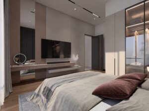Da Manara apartment bedroom with elegant interior design, modern furniture, and luxury residential lifestyle in Pakistan