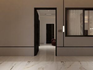Da Manara apartment entry with modern architecture, elegant design, and luxury residential lifestyle in Pakistan