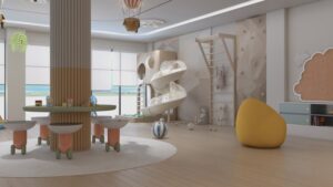 Da Manara kids play area with safe playground equipment, modern design, and family-friendly amenities in Pakistan.