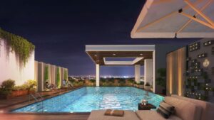 Da Manara rooftop swimming pool with luxury amenities and panoramic city views in Pakistan
