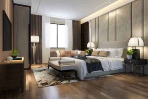 Da Manara apartment bedroom with luxury interior design, modern furniture, and elegant residential lifestyle in Pakistan