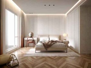 Da Manara apartment bedroom with elegant interior design, modern furniture, and luxury lifestyle in Pakistan